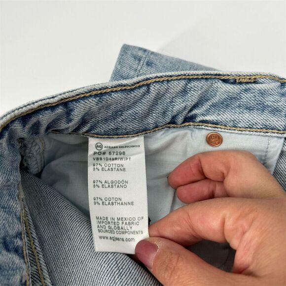 AG Saige Wide Leg Crop High Rise Frayed Hem Light Wash Jean, size - Picture 14 of 14